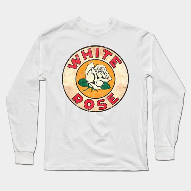 White Rose Long Sleeve T-Shirt by MindsparkCreative